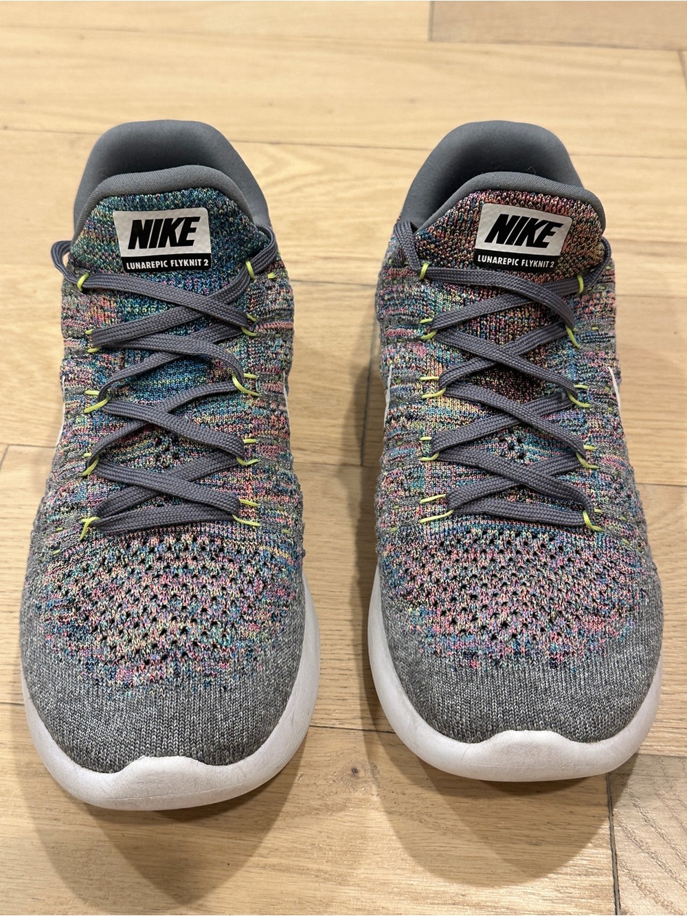 Nike Men’s Gray Multicolor Flyknit Sneakers